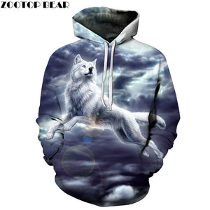 Wolf Printed Men 3d Sweathsirts Animal Hoodies Boy Pullovers Unisex Tracksuit Brand Outwear Quality 6XL Male Coat Hooded Jakcet-SUDADERAS-FOREVER KRN