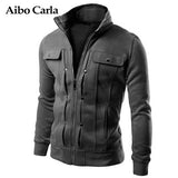 Mens Autumn Jackets Basic Coats Solid Color Male Casual Stand Collar bomber Jacket Slim Fit Zipper Cotton Outerwear coat 2018-SUETER-FOREVER KRN