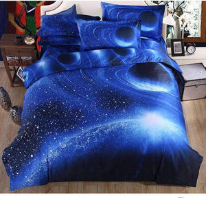 3d Galaxy Bedding Set Twin/Queen Universe Outer Space Themed pillowcase duvet cover flat Sheet 2PCS/3pcs/4pcs Duvet Cover Set-COBERTOR-FOREVER KRN