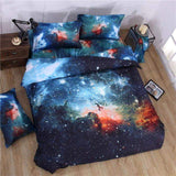 3d Galaxy Bedding Set Twin/Queen Universe Outer Space Themed pillowcase duvet cover flat Sheet 2PCS/3pcs/4pcs Duvet Cover Set-COBERTOR-FOREVER KRN