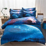 3d Galaxy Bedding Set Twin/Queen Universe Outer Space Themed pillowcase duvet cover flat Sheet 2PCS/3pcs/4pcs Duvet Cover Set-COBERTOR-FOREVER KRN