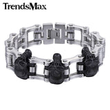 Trendsmax Biker Mens Bracelet 316L Stainless Steel Chain Wristband Punk Skulls Buddha Lion Motorcycle Link HBM66-BRACELETS-FOREVER KRN