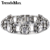 Trendsmax Biker Mens Bracelet 316L Stainless Steel Chain Wristband Punk Skulls Buddha Lion Motorcycle Link HBM66-BRACELETS-FOREVER KRN