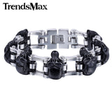 Trendsmax Biker Mens Bracelet 316L Stainless Steel Chain Wristband Punk Skulls Buddha Lion Motorcycle Link HBM66-BRACELETS-FOREVER KRN