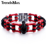 Trendsmax Biker Mens Bracelet 316L Stainless Steel Chain Wristband Punk Skulls Buddha Lion Motorcycle Link HBM66-BRACELETS-FOREVER KRN