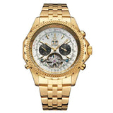 OUYAWEI Men Mechanical Watches Luxury Brand Automatic Gold Tourbillon Male Complete Calendar Clock Wrist Watch relogio masculino