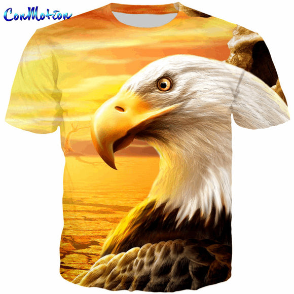 ConMotion 3D Short Sleeve T-Shirt Eagle Print Casual Tops-PLAYERAS-FOREVER KRN