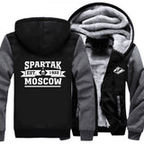 USA Size Spartak Moscow Logo Fashion Russian Premier League Coat Zipper Hoodie Winter Fleece Unisex Thicken Jacket Sweatshirts