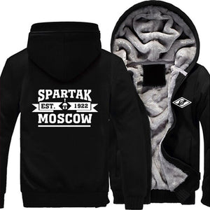 USA Size Spartak Moscow Logo Fashion Russian Premier League Coat Zipper Hoodie Winter Fleece Unisex Thicken Jacket Sweatshirts