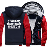 USA Size Spartak Moscow Logo Fashion Russian Premier League Coat Zipper Hoodie Winter Fleece Unisex Thicken Jacket Sweatshirts