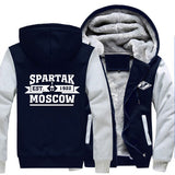 USA Size Spartak Moscow Logo Fashion Russian Premier League Coat Zipper Hoodie Winter Fleece Unisex Thicken Jacket Sweatshirts