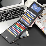 Baellerry New Limited PU Leather Wallet Slim Men Wallets Portefeuille Homme Card Holder Male Cuzdan Rfid wallet Black Long Purse-BILLETERAS-FOREVER KRN