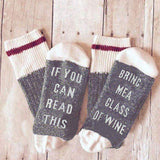 Custom wine socks If You can read this Bring Me a Glass of Wine Socks autumn spring fall 2017 new arrival-CALCETINES-FOREVER KRN