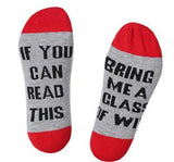 Custom wine socks If You can read this Bring Me a Glass of Wine Socks autumn spring fall 2017 new arrival-CALCETINES-FOREVER KRN