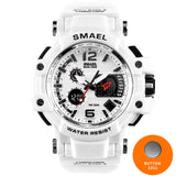 SMAEL Men Watches White Sport Watch LED Digital 50M Waterproof Casual Watch S Shock Male Clock 1509 relogios masculino Watch Man