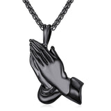 Praying Hands Necklace Anime Fashion Jewelry For Women/Men Gift Gold Color Chain Stainless Steel Praying Hands Necklace GP2355-FOREVER KRN