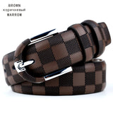 2017 fashionable mens belts pin buckle branded belts for men genuine leather black brown 3.5cm belt pants ceinture homme LJ027