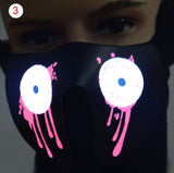 Hot Sale Creative Cool LED Luminous Flashing Half Face Mask Party Event Masks Light Up Dance Halloween Cosplay Waterproof-MASCARA FACIAL-FOREVER KRN