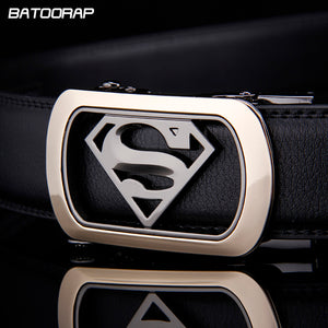 [BATOORAP]2017 Mens Luxury Brand Belt Belts Superman Automatic Buckle Genuine Leather Belt Men Accessories Casual Waist Belt New