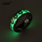 UNB 2017 Retro Luminous Men Ring Stainless Steel Batman Men's Rings Wedding Jewelry for Women Metal Material Bijoux Wholesale-ANILLOS-FOREVER KRN