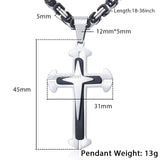 Trendsmax Mens Necklace Pendant Stainless Steel Chain 3 Layer Knight Cross Silver Gold Black Color KP179-KP180-COLLARES-FOREVER KRN