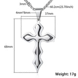 Trendsmax Mens Necklace Pendant Stainless Steel Chain 3 Layer Knight Cross Silver Gold Black Color KP179-KP180-COLLARES-FOREVER KRN