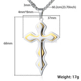 Trendsmax Mens Necklace Pendant Stainless Steel Chain 3 Layer Knight Cross Silver Gold Black Color KP179-KP180-COLLARES-FOREVER KRN