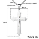 Trendsmax Mens Necklace Pendant Stainless Steel Chain 3 Layer Knight Cross Silver Gold Black Color KP179-KP180-COLLARES-FOREVER KRN