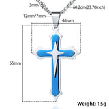 Trendsmax Mens Necklace Pendant Stainless Steel Chain 3 Layer Knight Cross Silver Gold Black Color KP179-KP180-COLLARES-FOREVER KRN