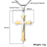 Trendsmax Mens Necklace Pendant Stainless Steel Chain 3 Layer Knight Cross Silver Gold Black Color KP179-KP180-COLLARES-FOREVER KRN