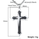 Trendsmax Mens Necklace Pendant Stainless Steel Chain 3 Layer Knight Cross Silver Gold Black Color KP179-KP180-COLLARES-FOREVER KRN