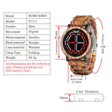 BOBO BIRD New Arrival Wooden WristWatch Led Display Digital Mens Watch Unique Night Vision 4 colors Available