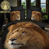 Medusa 3d lion/tiger bedding set duvet/doona cover bed sheet pillow cases 4pcs bed linen set,queen size-COBERTOR-FOREVER KRN