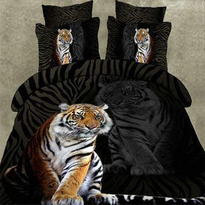 Medusa 3d lion/tiger bedding set duvet/doona cover bed sheet pillow cases 4pcs bed linen set,queen size-COBERTOR-FOREVER KRN