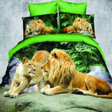 Medusa 3d lion/tiger bedding set duvet/doona cover bed sheet pillow cases 4pcs bed linen set,queen size-COBERTOR-FOREVER KRN