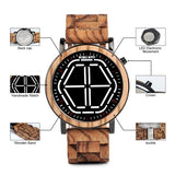 BOBO BIRD New Arrival Wooden WristWatch Led Display Digital Mens Watch Unique Night Vision 4 colors Available