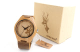 2016 BOBO BIRD Top brand Men's Bamboo Wooden Bamboo Watch Quartz Real Leather Strap Men Watches With Gift Box