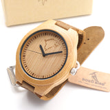 2016 BOBO BIRD Top brand Men's Bamboo Wooden Bamboo Watch Quartz Real Leather Strap Men Watches With Gift Box