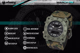 INFANTRY Mens Quartz-watches Military Army Digital Sport Watches Camouflage Leather Square Watches Dual Core Relogios Masculinos