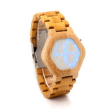 BOBO BIRD E03 Bambooo Wooden WristWatch Mens Kisai Wood Led Watch Unique Night Vision Full Bamboo Clock With Box