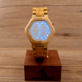 BOBO BIRD E03 Bambooo Wooden WristWatch Mens Kisai Wood Led Watch Unique Night Vision Full Bamboo Clock With Box