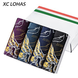 4 pcs/lot High Quality Plus Size Men Boxer Mod Casual Fashion Print Cueca Boxer Shorts Sexy Men's Underwear Calzoncillos Hombre-BOXER-FOREVER KRN