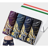 4 pcs/lot High Quality Plus Size Men Boxer Mod Casual Fashion Print Cueca Boxer Shorts Sexy Men's Underwear Calzoncillos Hombre-BOXER-FOREVER KRN