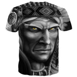 ConMotion American Indian Face Portrait Print Casual T shirt Tops-PLAYERAS-FOREVER KRN