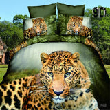 Medusa 3d digital leopard bedding set doona/duvet cover bed sheet pillow cases 4pcs queen size bed linen set-COBERTOR-FOREVER KRN