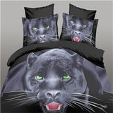 Medusa 3d digital leopard bedding set doona/duvet cover bed sheet pillow cases 4pcs queen size bed linen set-COBERTOR-FOREVER KRN