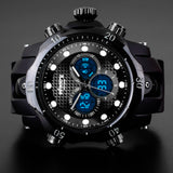 Mens Watches Top Brand Luxury INFANTRY Chronograph Sports Watch Analog-Digital Military Rubber Quartz Watch Relogio Masculino