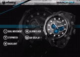 Mens Watches Top Brand Luxury INFANTRY Chronograph Sports Watch Analog-Digital Military Rubber Quartz Watch Relogio Masculino