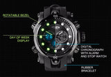 Mens Watches Top Brand Luxury INFANTRY Chronograph Sports Watch Analog-Digital Military Rubber Quartz Watch Relogio Masculino