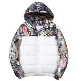 Grandwish Floral Bomber Jacket Men Hip Hop Slim Fit Flowers Pilot Bomber Jacket Coat Men's Hooded Jackets Plus Size 4XL , PA571